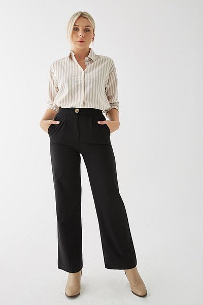 Fashion Friends Wide Leg Trousers Black