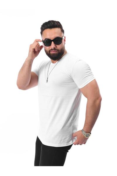 MCZ GİYİM Tricou alb pentru bărbați, cu decolteu rotund