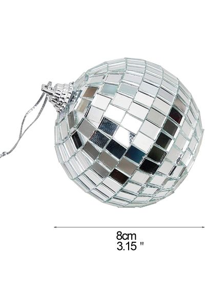 kidspartim Disco Ball Mirrored Silver - Σετ 8 cm 3 τεμ