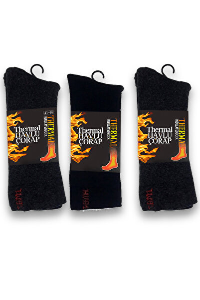 Jenny Daphne Ανδρικές χειμερινές κάλτσες Thermal Towel 6 ζευγάρια