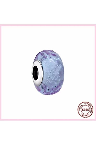 Lines Bijuteri Lavanta Rengi Murano Charm s925 Ayar Gümüş