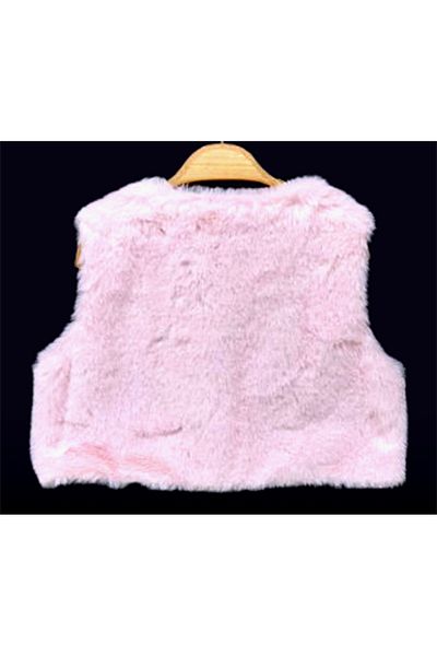 Elayza Girl's Pompon Lined Plush Vest