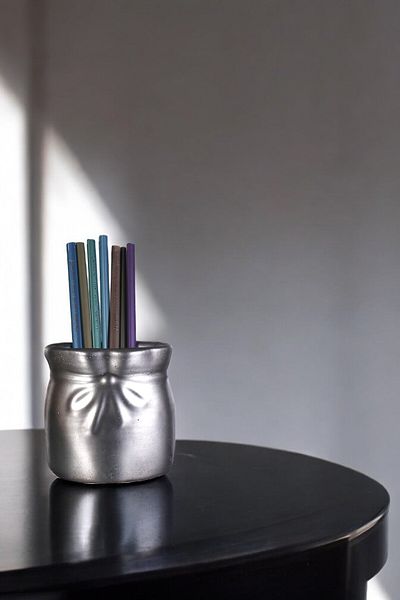 Evene Silver Antique Colored Pen Holder Organizer - Desk Pen Holder Model 8