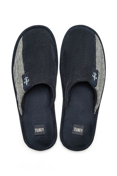 Twigy Navy Blue Dema Men's House Slippers - Size 41/46