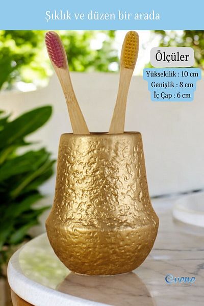 Evene Gold Colored Toothbrush Holder - Stand and Holder Model 15