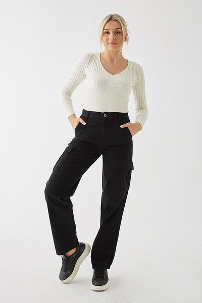 Fashion Friends Cargo Pocket Παντελόνι Μαύρο