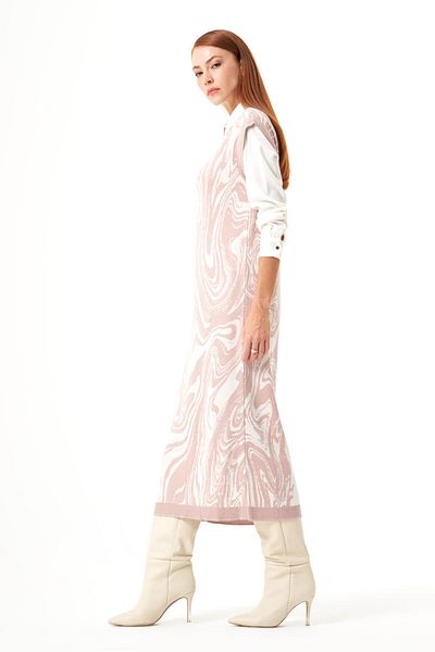 Mizalle Special Patterned Knitwear Powder Dress
