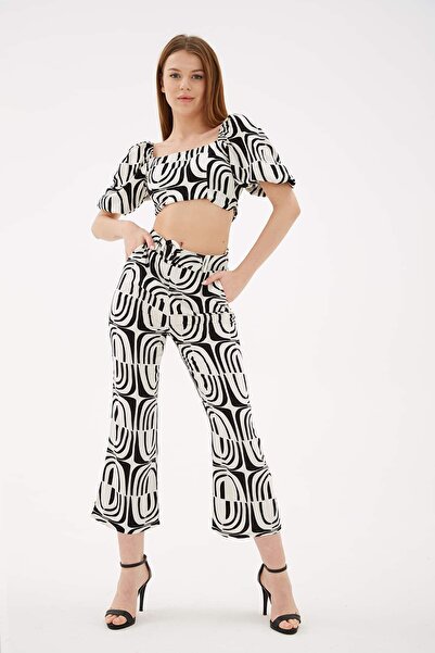 Fashion Friends Брюки з візерунком і поясом, екрю