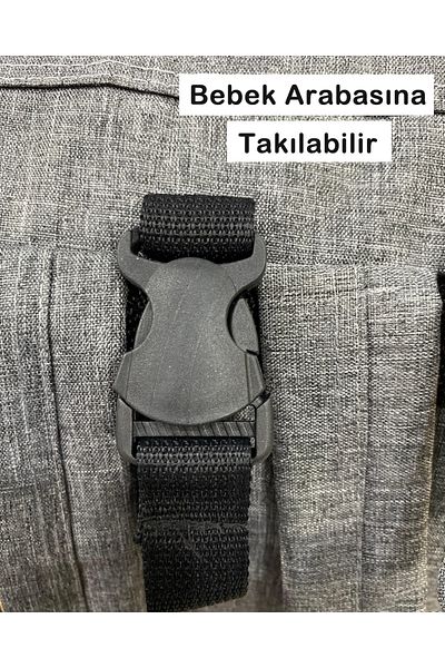 babymiss حقيبة ظهر Tibixi Native Mother Baby Care حقيبة أطفال مقاومة للسوائل مع زجاجة ترمس - رمادي