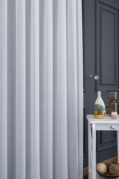 farbateks Linen White Plain Linen Tulle Curtain 2Layer Pleated Tulle Curtain