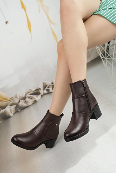 Diego Carlotti Hakiki Deri Günlük Kadın Bot Bağsız Klasik Topuklu Kadın Botu