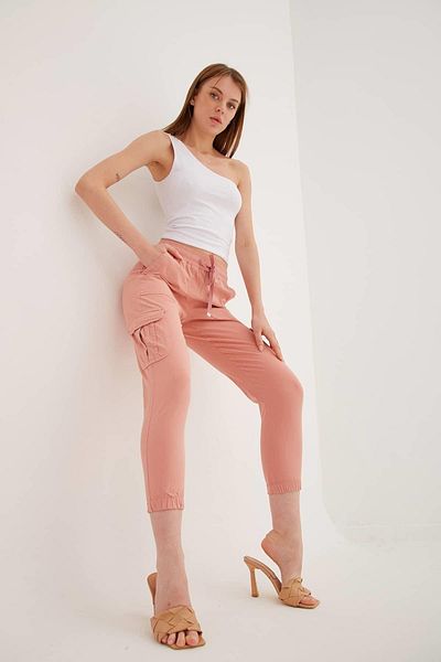 Fashion Friends Cargo Pocket Jogger Pants Salmon / Salmon