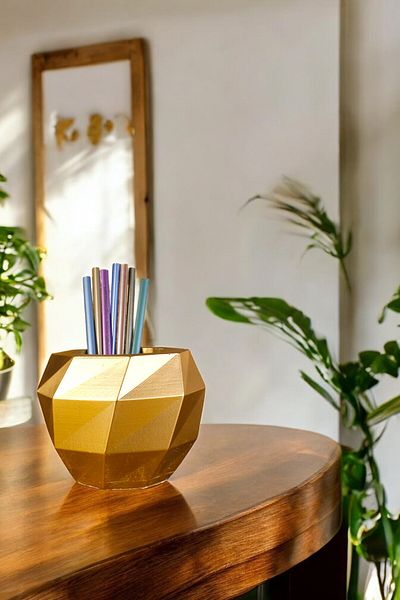 Evene Gold Colored Pen Holder and Desk Organizer - Model 20