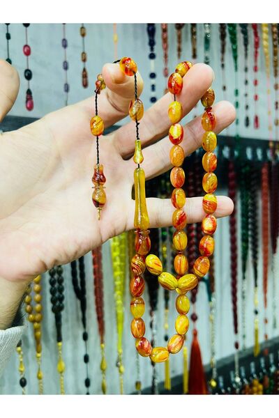 TTS TÜRK TESBİH SANATI Special Casting Dice Amber Rosary