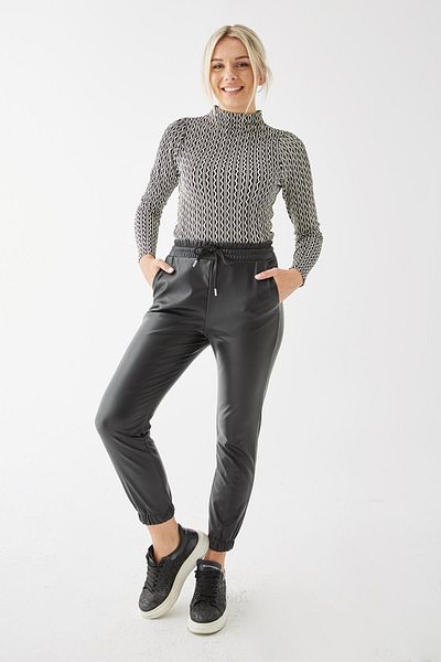 Fashion Friends Pantaloni din piele artificială negri