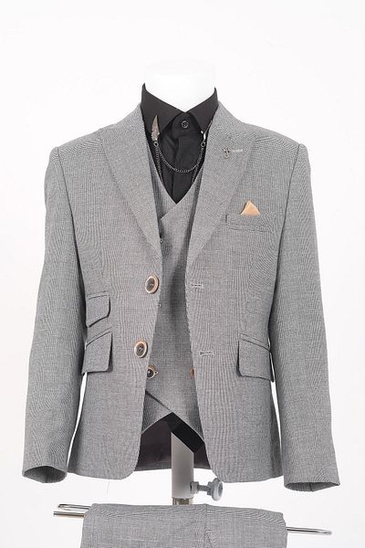 Doctor junior Boy's Slim Fit Bird Eye Suit - No Shirt Mnvs2285