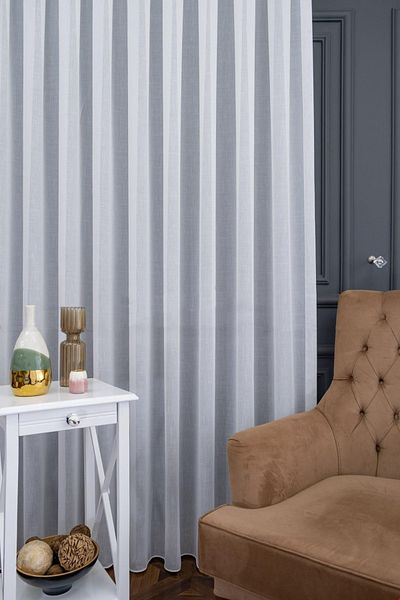 farbateks Linen White Plain Linen Tulle Curtain 2Layer Pleated Tulle Curtain