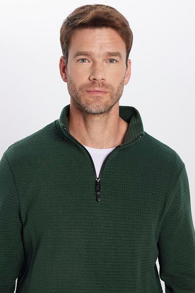 Tudors Φούτερ Unisex Standard Fit, χαλαρή εφαρμογή, χωρίς κρύο κολάρο, φούτερ από φλις χακί