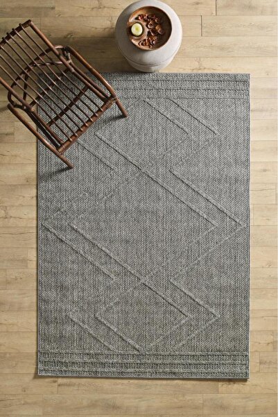 Red Halı İskandinav Tasarım ZigZag Desenli Gri Halı Salon Halısı Mutfak Halıs...