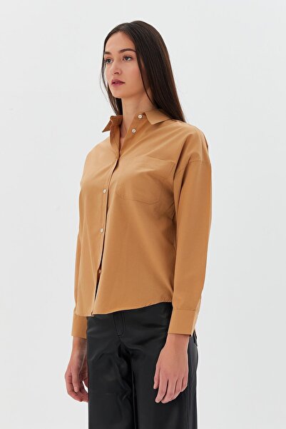 Shopping Shop Πουκάμισο με τσέπη Poplin - BISCUIT