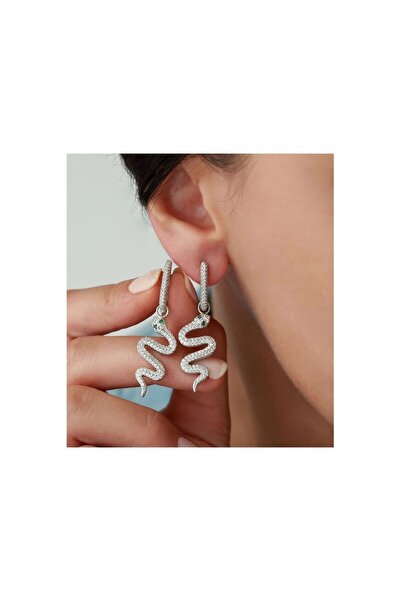 OGO SİLVER 925 Ayar Gümüş Yılanlı Küpe