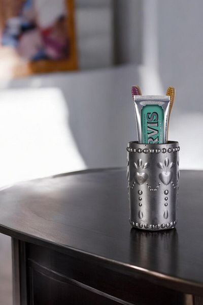 Evene Toothbrush Holder Toothbrush Holder Toothbrush Stand Toothbrush Holder Silver Antique Model 10
