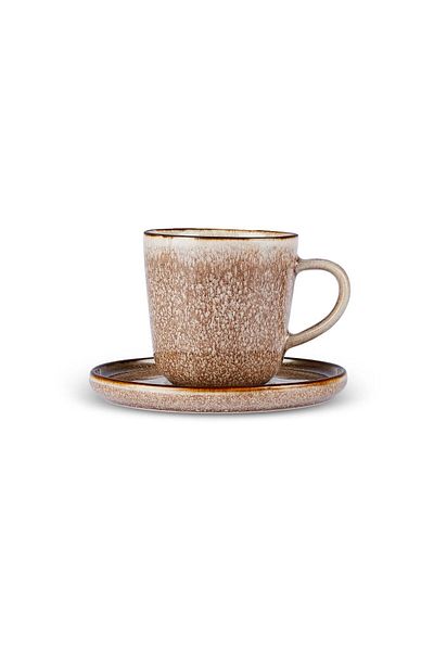 Karaca Karaca Herica 8-Piece Espresso Turkish Coffee Cup Set for 4 People, 88 ml