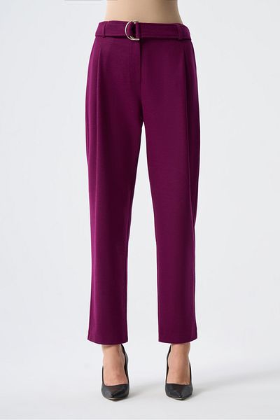 Mizalle Felt Textured Premium Plum Trousers