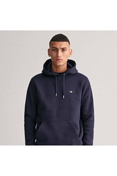 Gant Men's Navy Blue Regular Fit Hooded Sweatshirt
