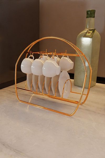 Turkco Gold Decorative Cup and Underlay Hanger