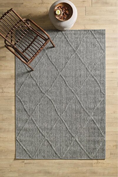 Red Halı İskandinav Tasarım Baklava Desenli Gri Halı Salon Halı, Mutfak Halısı Yolluk Paspas Dış Mekan Halı