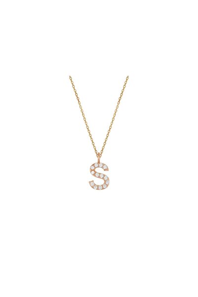 OGO SİLVER 925 Ayar Gümüş Taşlı Harf Kolye