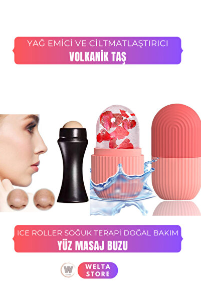 Welta Volkanik Doğaltaş Yağ Emici Cilt Matlaştırıcı Lav Taşı & Yüz Masaj Gua ...