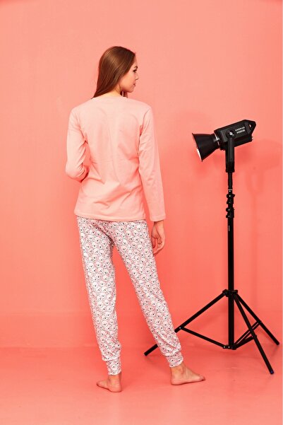 CALİA Women's Crew Neck Long Sleeve Lycra Pajamas Set New Season