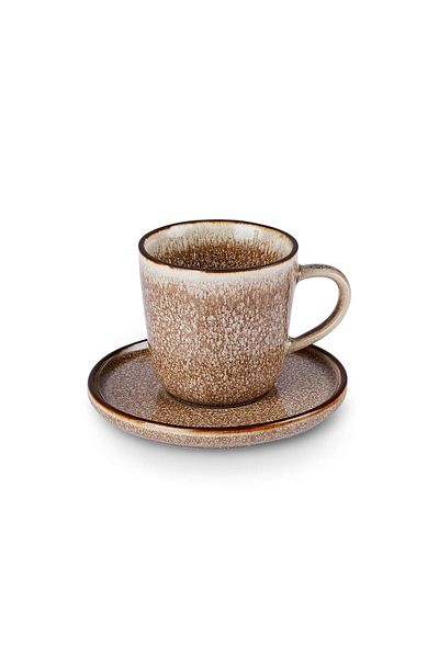 Karaca Karaca Herica 8-Piece Espresso Turkish Coffee Cup Set for 4 People, 88 ml