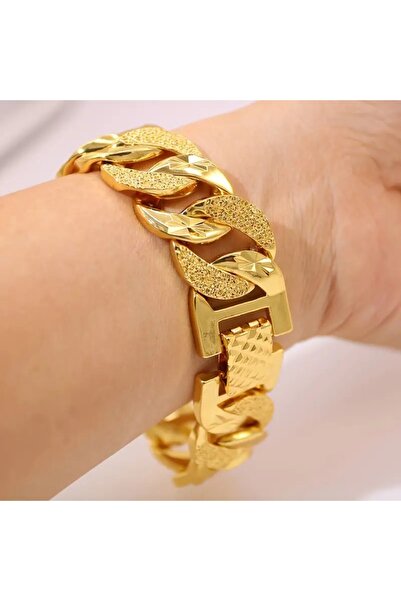 Bontexs Zarif 24K Altın Kaplama Klasik Tarz, Kalın & Ağır Tasarım, Hediye ve ...