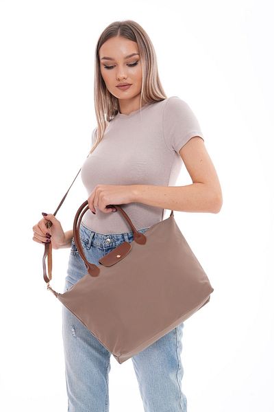 Dadacuq Geantă de umăr și braț Longch Mink cu curea lungă cu accesorii din piele