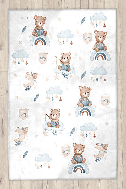 Bebişim Halı Ayıcıklı Bambu Bebek Çocuk Halısı