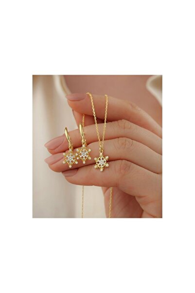 OGO SİLVER 925 Ayar Gümüş Yıldız Küpe Kolye Seti