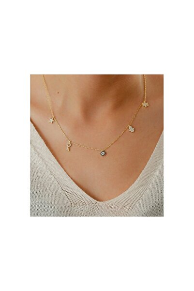 OGO SİLVER 925 Ayar Şans Gold Gümüş Kolye