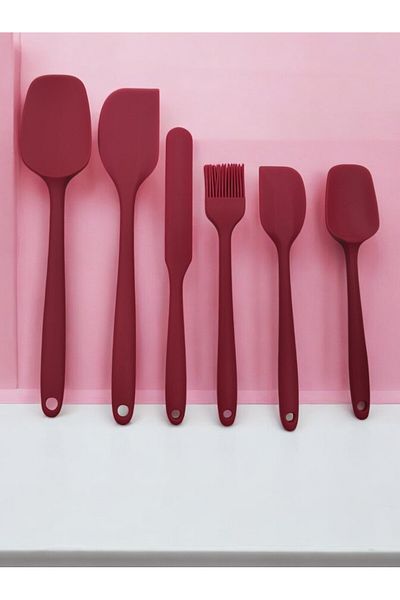 cephome güvenilir alışverişin adresi Set of 6 Fireproof Non-Stick Heat Resistant Kitchen Pastry Silicone Egg Brush Spoon Knife Spatula