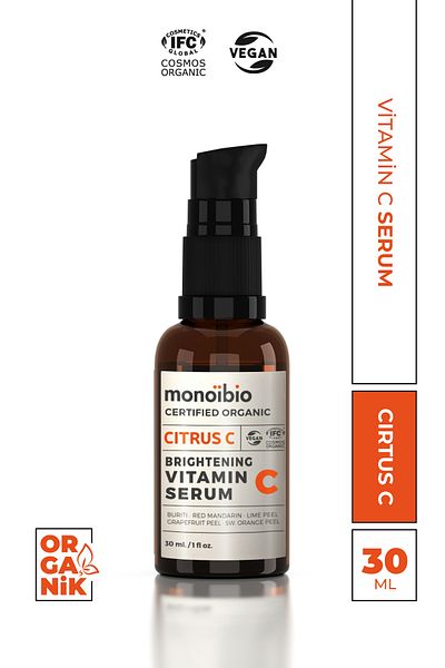 Monoibio سيروم فيتامين سي العضوي - العناية بالبشرة، تفتيح البشرة، سيروم ليلي 30 مل