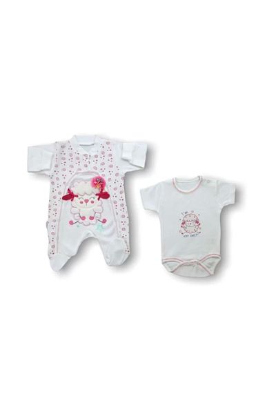 BabyBird طقم بدلة للجسم مكون من 5 قطع مطرزة من Kuzucuk إصدار المستشفى إكرو