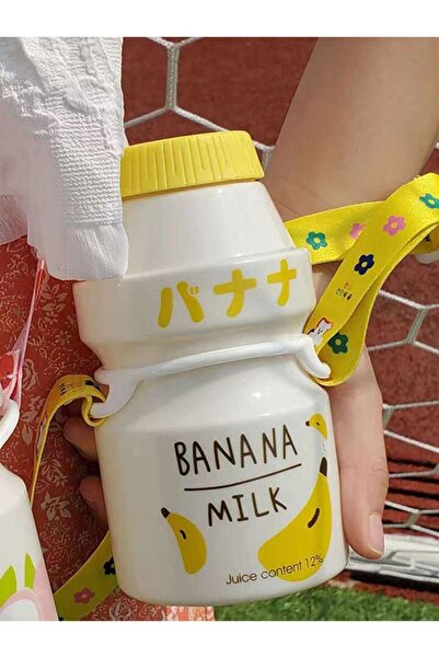 synshop Kore Yakult 480ml Süt Detoks İçecek Su Şişesi Suluk Muzlu Kawaii Sulu...