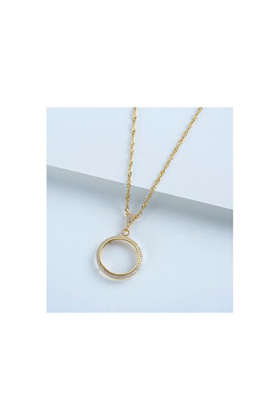 OGO SİLVER 925 Ayar Gümüş Çeyrek Altın Kolye