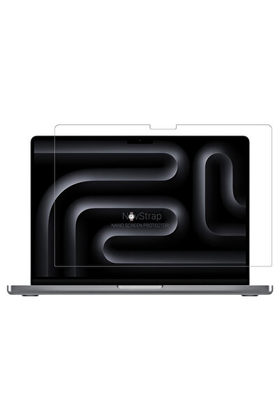 NovStrap Apple MacBook Pro 14 inç M4 A3401 A3112 A3185 ile Uyumlu Parlak Kılıf + Şeffaf Klavye Kılıfı + Film