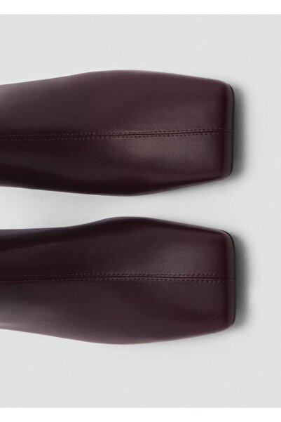 MANGO Woman %100 deri kitten topuklu çizme