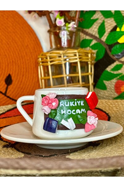 Niveis Kişiye Özel El Yapımı Öğretmenler Günü Hediyelik Porselen Fincan Rukiye