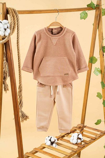 bombe Baby Kids Tile Cotton 2-Piece Set I'M the First Trend Fashion Top and Bottom Set
