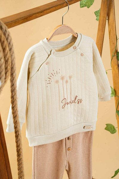 bombe Baby Kids Natural Cotton 2-Piece Set First I Trend Fashion Bottom Top Set